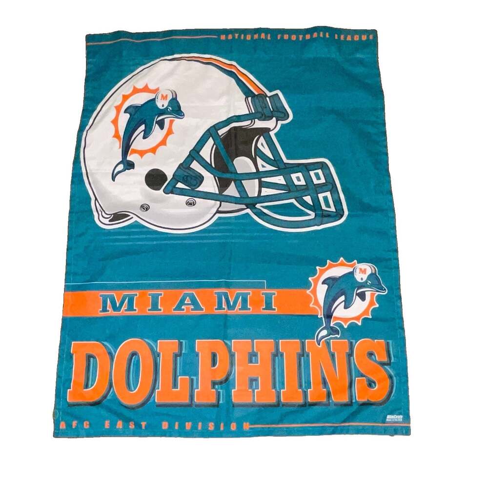 Vintage Miami Dolphins WinCraft NFL Banner Flag 27x37 Made in USA Football